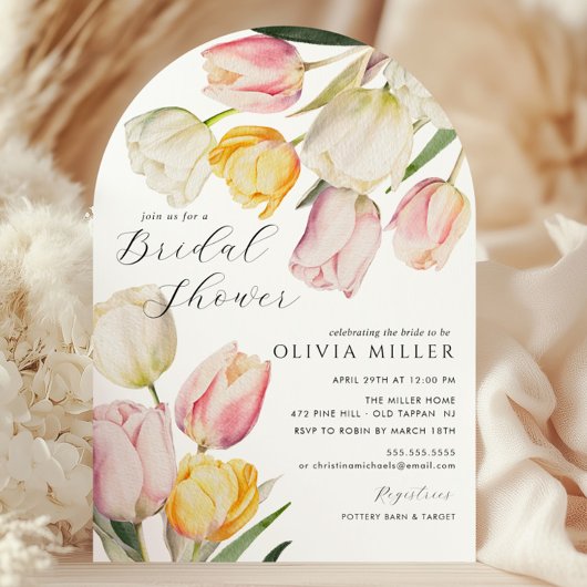 Graceful Tulips Invitation de la douche nuptiale