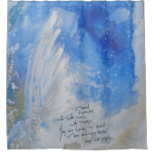 Graceful White Angel Wing in een Blue Night Sky Douchegordijn (Voorkant)