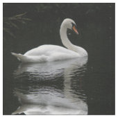 Graceful White Swan Patterned tissu animal (Fermer)