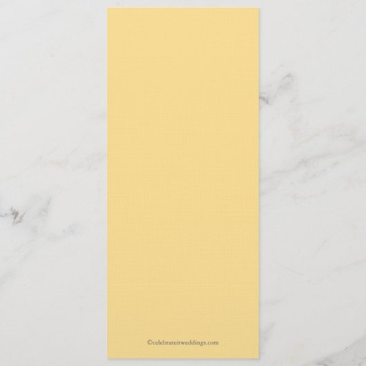 Graceful Yellow Poppy Floral Wedding Programme (Dos)