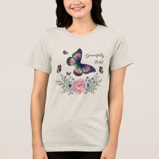 'Gracefully Wild'- dgn by Maaya Prints, Women's Tri-Blend Shirt