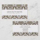 Gracelyn Brown Damask Chic Visitekaartje (Voorkant / Achterkant)