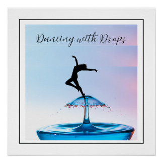 Gracevolle silhouet Dansen met druppels Perfect Poster