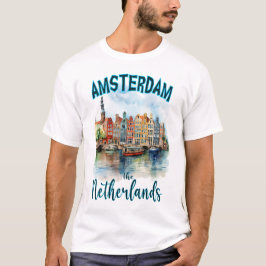 Grachtenpanden in Amsterdam: Nederland T-shirt