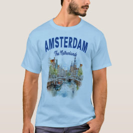 Grachtenpanden in Amsterdam: Nederland T-shirt