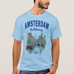 Grachtenpanden in Amsterdam: Nederland T-shirt