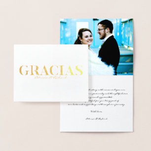 Gracia Modern Lettertype Huwelijk Dank Je Foto Fol Folie Kaarten