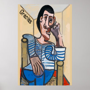 Gracias, Abstract Man op de Telefoon van de Cel, g Poster