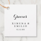 Gracias Bruiloft Bedankjes Labels (Voorkant)