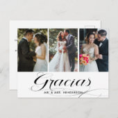 Gracias bruiloft foto collage dank u briefkaart (Voorkant / Achterkant)