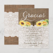 Gracias Carte de remerciements de prière Baptême e (Devant / Derrière)