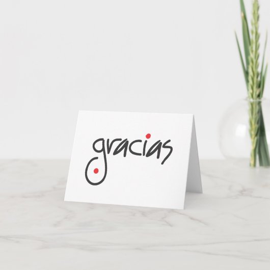 Gracias - dank u in om het even welke taal bedankkaart (Voorkant)