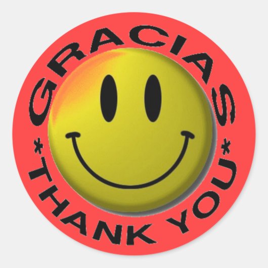 Gracias Dank u Ronde Sticker (Voorkant)