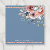 Gracias, Dusty Blue en Blush Pink Floral Bedankjes Labels (Achterkant)