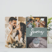Gracias Foto Collage Green Wedding Dank je (Staand voorkant)