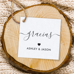 Gracias Gift Label, bruiloft Dank je Labels, Kraft Bedankjes Labels