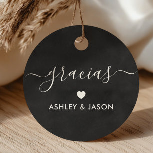 Gracias Gift Label, bruiloft Hartelijk dank Chalkb Bedankjes Labels