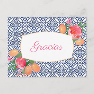 Gracias Heet Roze Citrus Spaans Tegels Dank u Briefkaart