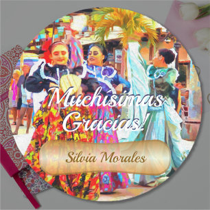 Gracias Mexican Festival Dancers 2549 Ronde Sticker