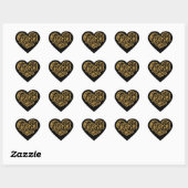 Gracias Modern Gold Cursive Script Typografie Hart Sticker (Vel)