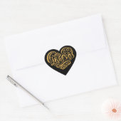 Gracias Modern Gold Cursive Script Typografie Hart Sticker (Envelop)