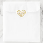Gracias Modern Gold Cursive Script Typografie Hart Sticker (Tas)
