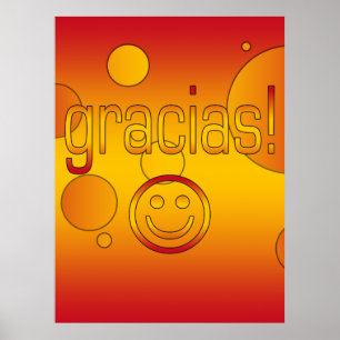 Gracias. Pop van Spaanse vlag Poster