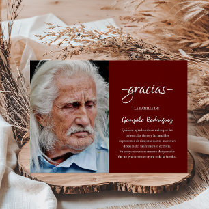 Gracias Simpatia   Spaanse condoleance foto Bedankkaart