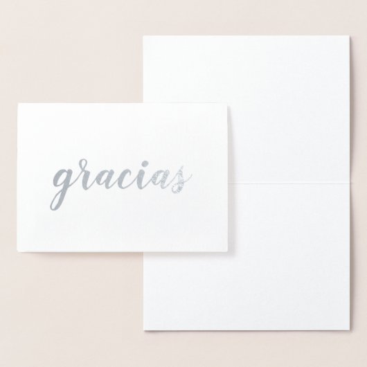 Gracias Spaans Bedankt Brush Script Zilver Folie Kaarten (Display)