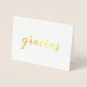 Gracias Spaans Bedankt Brushstroke Script Gold Folie Kaarten (Voorkant)