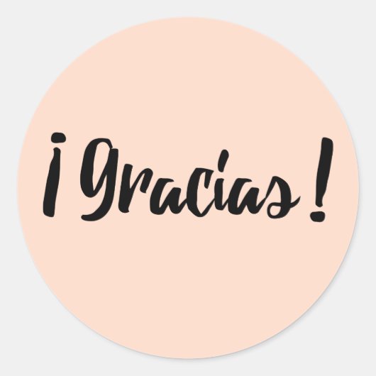 Gracias Spaans Retro Roze Zwart Script Dank u Ronde Sticker (Voorkant)