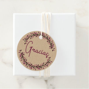 Gracias Typography Laurel Wreathalves Dank je Bedankjes Labels