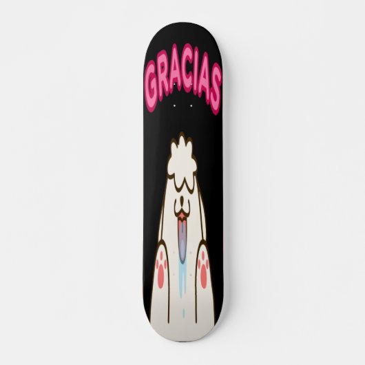 Gracias - Witte hond schoppen Skateboard (Voorkant)