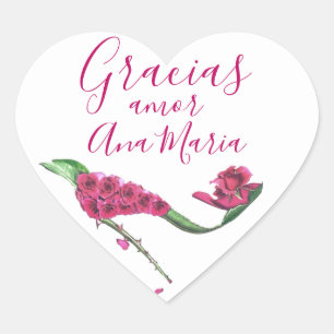 Gracias zapatos de tacón de hada floral rosa hart sticker