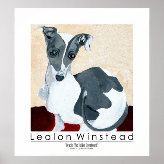 Gracie, de Italiaanse Greyhound Poster (Voorkant)