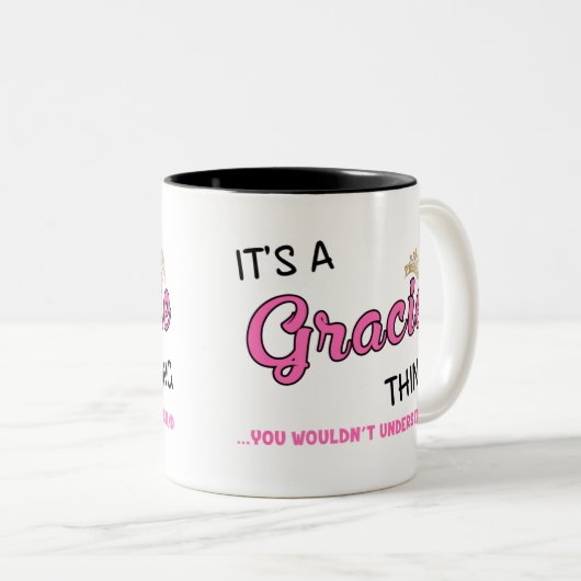 Gracie ding dat je niet zou begrijpen tweekleurige koffiemok (Voorkant rechts)