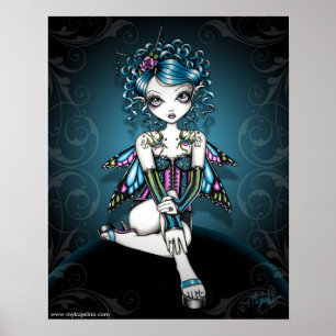 "Gracie" Gothic Couture Swallow Tattoo Fairy Poster