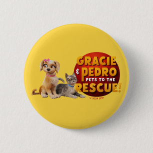 Gracie & Pedro Dynamic Duo Ronde Button 5,7 Cm