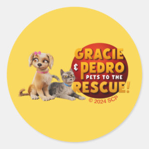 Gracie & Pedro Dynamic Duo Ronde Sticker