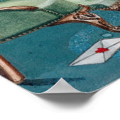 Gracieus blauw Victoriaans slaapkamer Poster (Hoek)