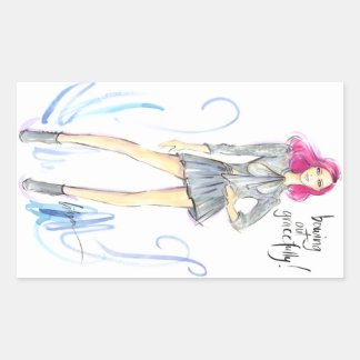 Gracieus uitbuigen rechthoekige sticker