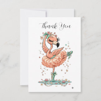 Gracieuse Flamingo Ballerina in Bloei Bedankkaart