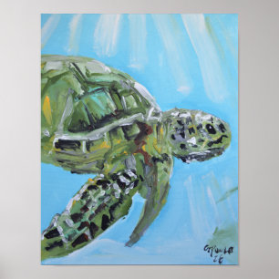 Gracieuse Zeeschildpad Poster