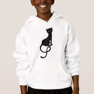Gracieux Mal Noir Chat Longue Manche Enfants