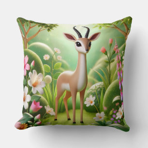 Gracieuze Antilope Te midden van Bloeiende Flora Kussen