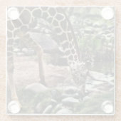 Gracieuze Giraffe Glazen Onderzetter (Achterkant)