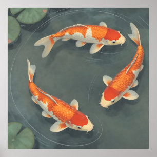 Gracieuze Koi Visvijver Sereniteit Design Poster