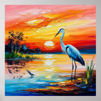 Gracieuze Reiger in een Serene Vijver