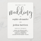 Gracity Script Mariage programme de cérémonie noir (Devant)