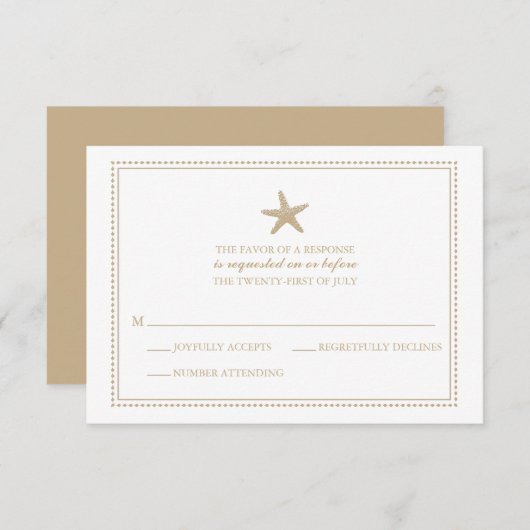 Gracity Starfish | Mariage RSVP (Devant / Derrière)